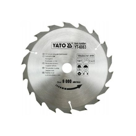 Disc de tăiere pentru lemn YATO 185 x 20 x 1,4 mm / 18T