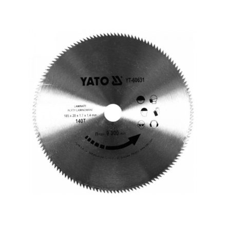YATO Disc de tăiere pentru pardoseală laminată 185 x 20 x 1,4 mm / 140T