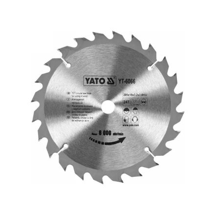 YATO Disc de tăiere pentru lemn 205 x 18 x 2,0 mm / 24T