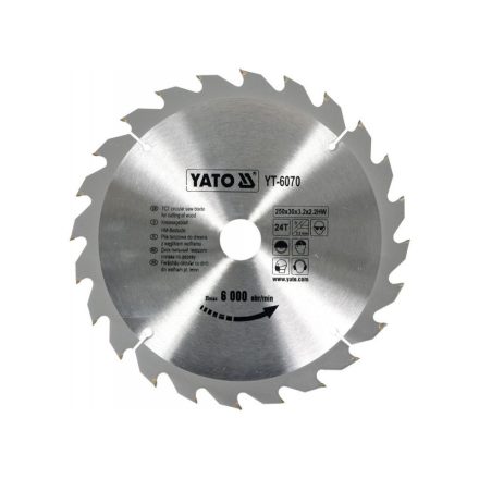 YATO Disc de tăiere pentru lemn 250 x 30 x 2,2 mm / 24T