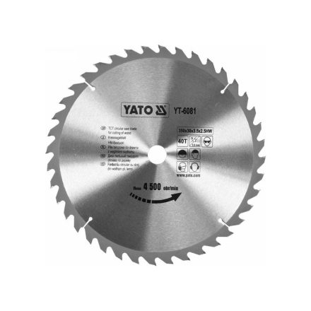 YATO Disc de tăiere pentru lemn 350 x 30 x 2,5 mm / 40T