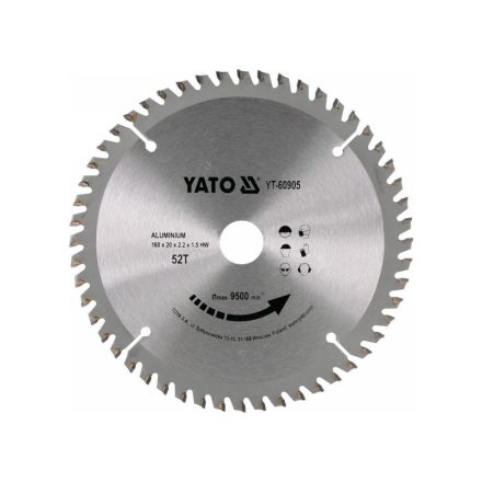 YATO Disc de tăiere pentru aluminiu 160 x 20 x 1,5 mm / 52T