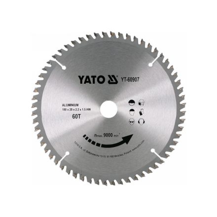 YATO Disc de tăiat pentru aluminiu 180 x 20 x 1,5 mm / 60T