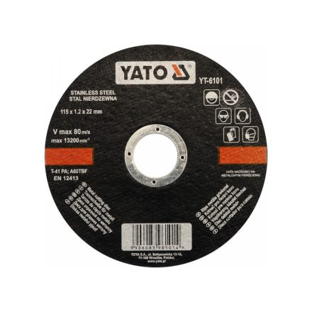 YATO Disc de tăiat pentru metal 115 x 1,2 x 22 mm inox