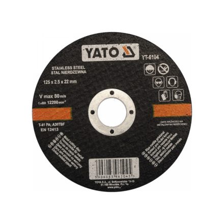 YATO Disc de taiere pentru metal 125 x 2,5 x 22,2 mm inox