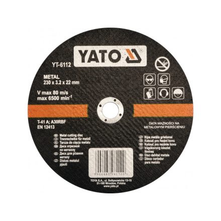 Disc de tăiere pentru metal YATO, 230 x 3,2 x 22 mm