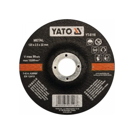 YATO Disc de tăiere pentru metal 125 x 2,5 x 22,2 mm