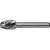 YATO Freză turbionată pentru metal, 10 mm, cilindrică, cu cap sferic încovoiat