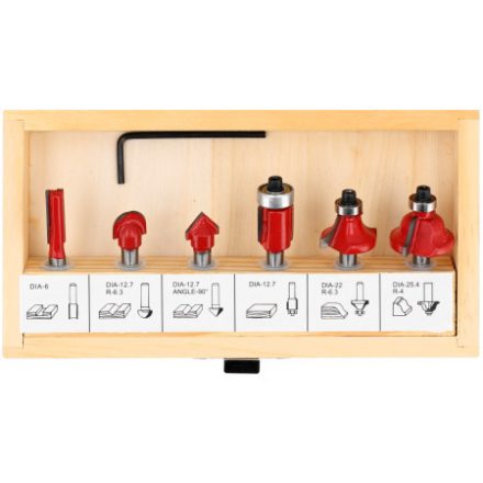 YATO Set de freze superioare 6 piese de 6 mm