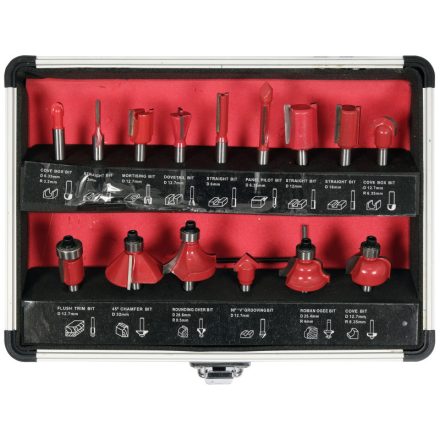 YATO Set de freză superioară, 15 piese, 6 mm
