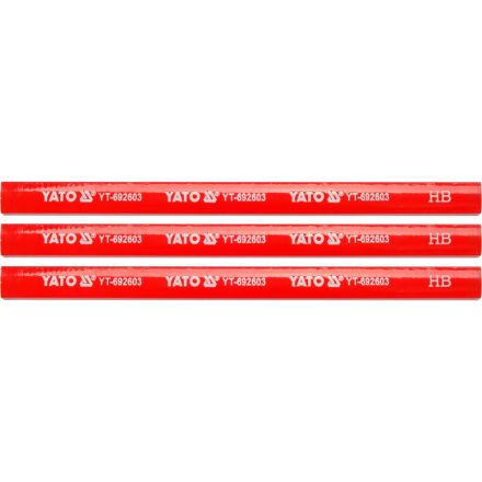 YATO Creion de tâmplărie 175 mm pentru lemn roșu (3 buc)