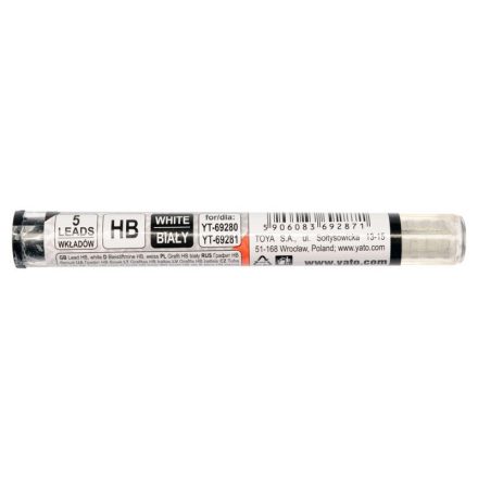 YATO Creion de tâmplărie cu mină de grafit 110 mm alb HB (5 buc)