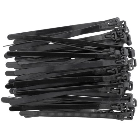 YATO Legătură de cablu detașabilă 7,6 x 150 mm neagră (100 buc)