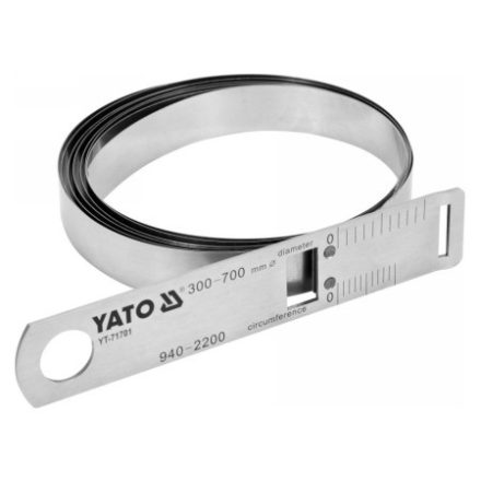 YATO Ruletă de precizie (+-0,01 mm), diametru 300-700 mm, circumferință 940-2200 mm inox