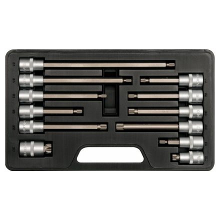 YATO Set de biți pentru cheie tubulară 12 piese Spline 1/2" M5-M17 CrV