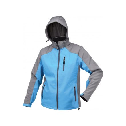 Jachetă softshell YATO de siguranță la locul de muncă cu glugă albastru-gri mărimea XXXL