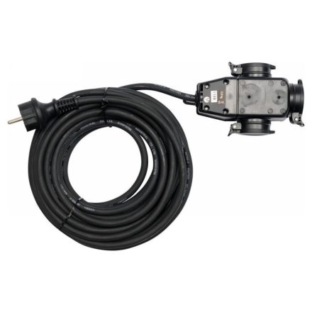 YATO Cablu prelungitor balansoar izolat cauciuc 3 fișe 20 m 3 x 1,5 mm2