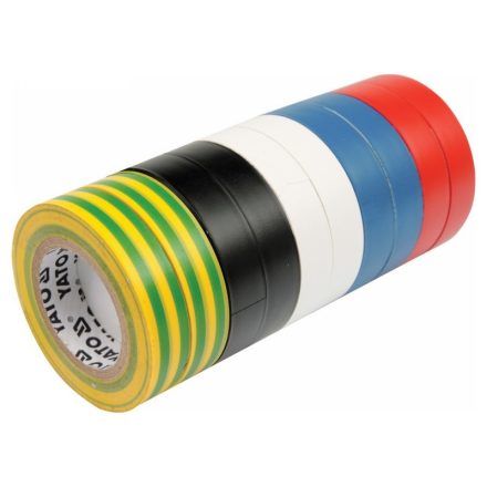 Bandă izolatoare YATO 19 x 0,13 mm x 20 m cinci culori (10 buc)