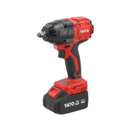 YATO Mașină de înșurubat cu impact pe acumulator 1/2" 800 Nm fără perii de carbon 18 V (2 x 4,0 Ah + încărcător)