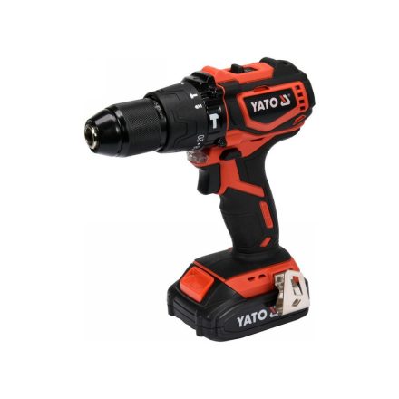 Mașină de găurit cu percuție YATO cu acumulator 42 Nm fără perie de cărbune 18 V Li-Ion (1 x baterie de 2,0 Ah + încărcător)