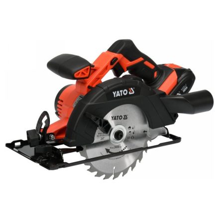 Ferăstrău circular fără fir YATO 165 mm 18 V Li-Ion (1 x 2,0 Ah baterie + încărcător)
