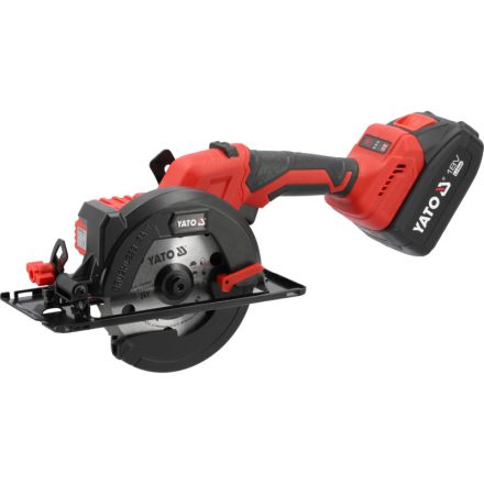 YATO Fierăstrău circular cu baterie 140 mm fără perii de carbon 18 V (2 x 4,0 Ah baterie + încărcător)