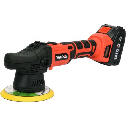 YATO Polizor excentric fără fir 150 mm fără perie de cărbune 18 V Li-Ion (1 x baterie de 3,0 Ah + încărcător)