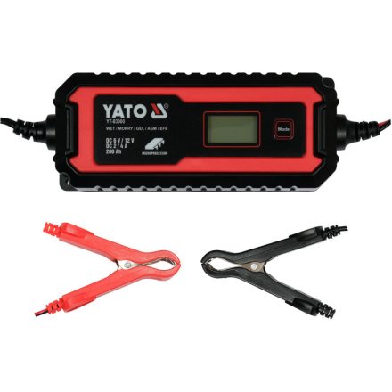 YATO Incarcator baterie 6/12 V 2/4 A max. Display LCD de 200 Ah