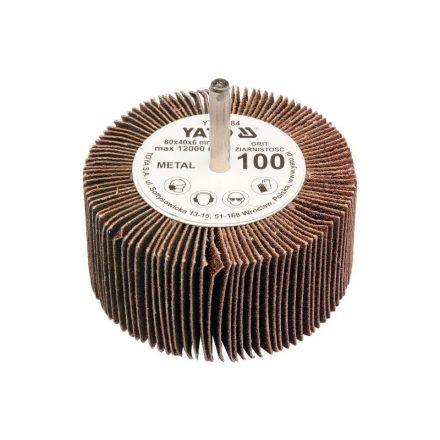 YATO Disc abraziv lamelar cu tijă 80 x 40 x 6 mm / P40