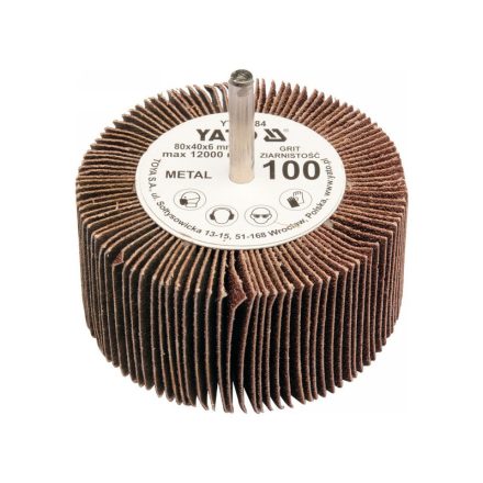 YATO Disc abraziv lamelar cu ax 80 x 40 x 6 mm / P100