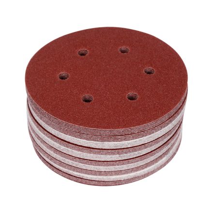 YATO Dic de abraziv cu închidere velcro, 150 mm / P60, cu 6 găuri (50 buc)