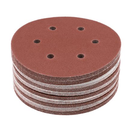 YATO Disc abraziv cu prindere velcro 150 mm / P80 cu 6 găuri (50 buc)