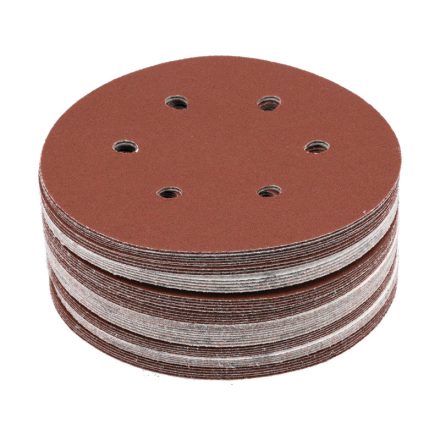 YATO Disc abraziv cu prindere velcro 150 mm / P120 cu 6 găuri (50 buc)