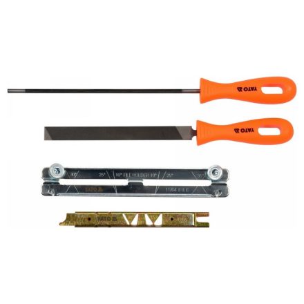 YATO Set manual de ascuțire a lanțului, 4 piese, 3/8" 4 mm